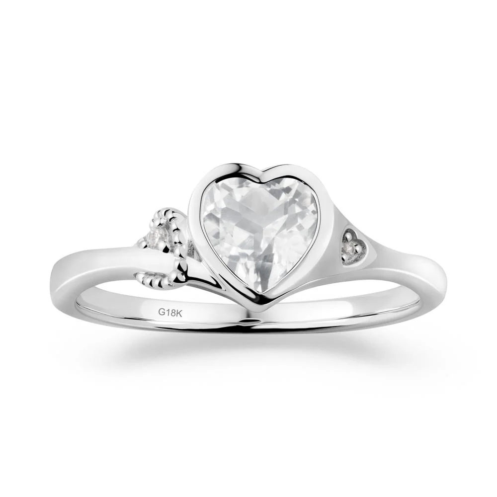 Vintage Heart White Topaz Knot Ring - Image 4