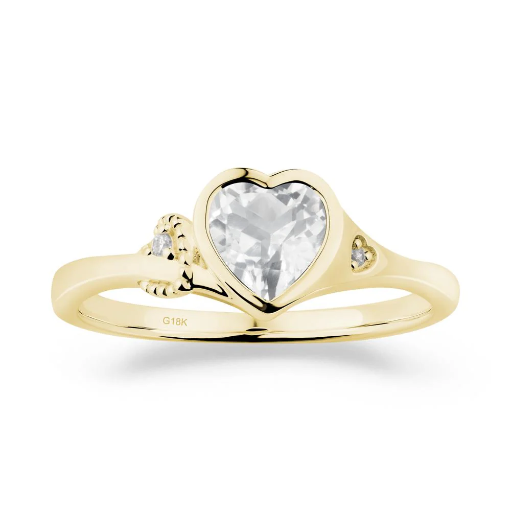 Vintage Heart White Topaz Knot Ring - Image 5