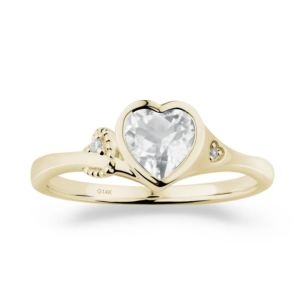 Vintage Heart White Topaz Knot Ring - Image 6