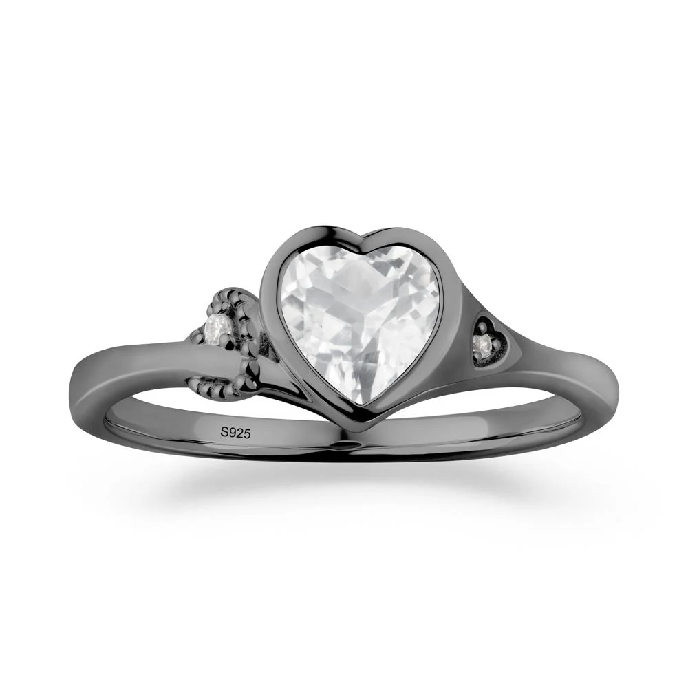 Vintage Heart White Topaz Knot Ring - Image 7