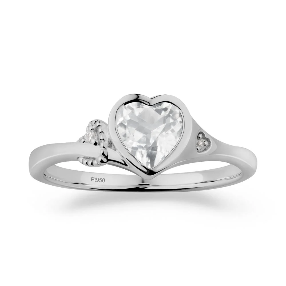 Vintage Heart White Topaz Knot Ring - Image 8