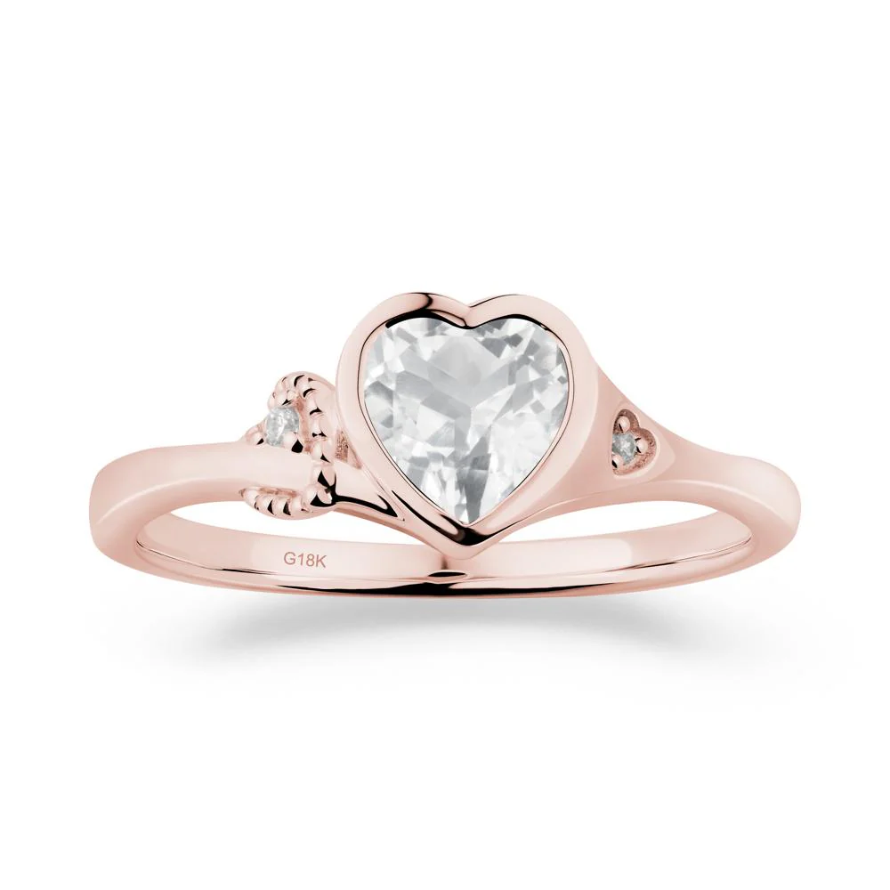 Vintage Heart White Topaz Knot Ring - Image 9