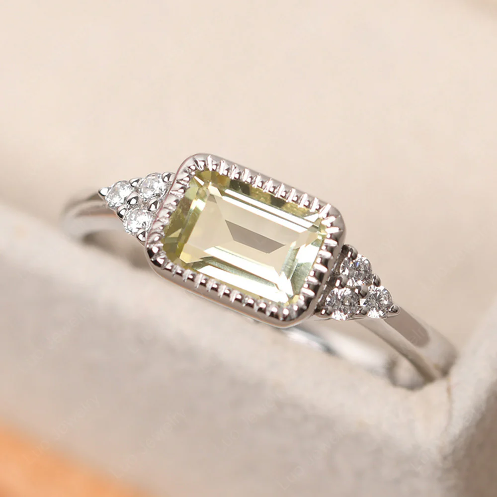 Lemon Quartz Classic Engagement Ring - Image 2