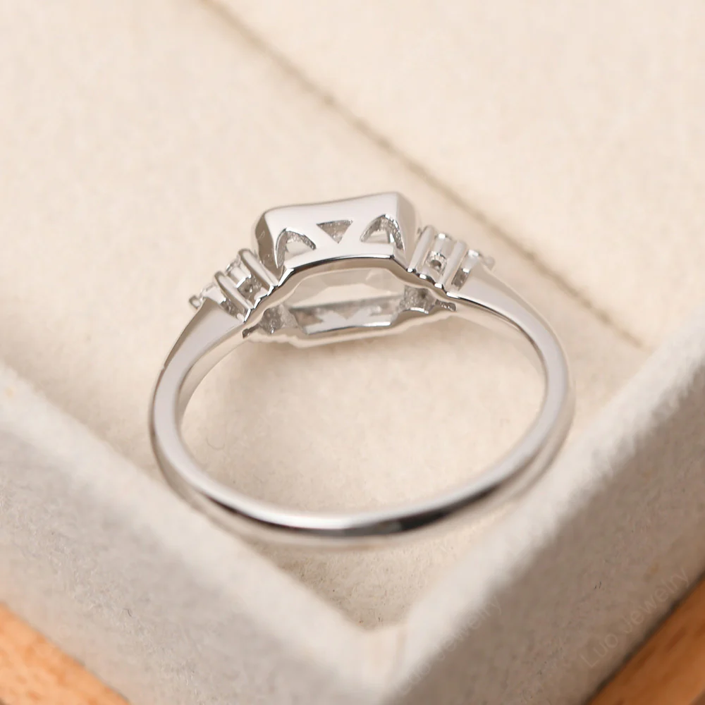 White Topaz Classic Engagement Ring - Image 3