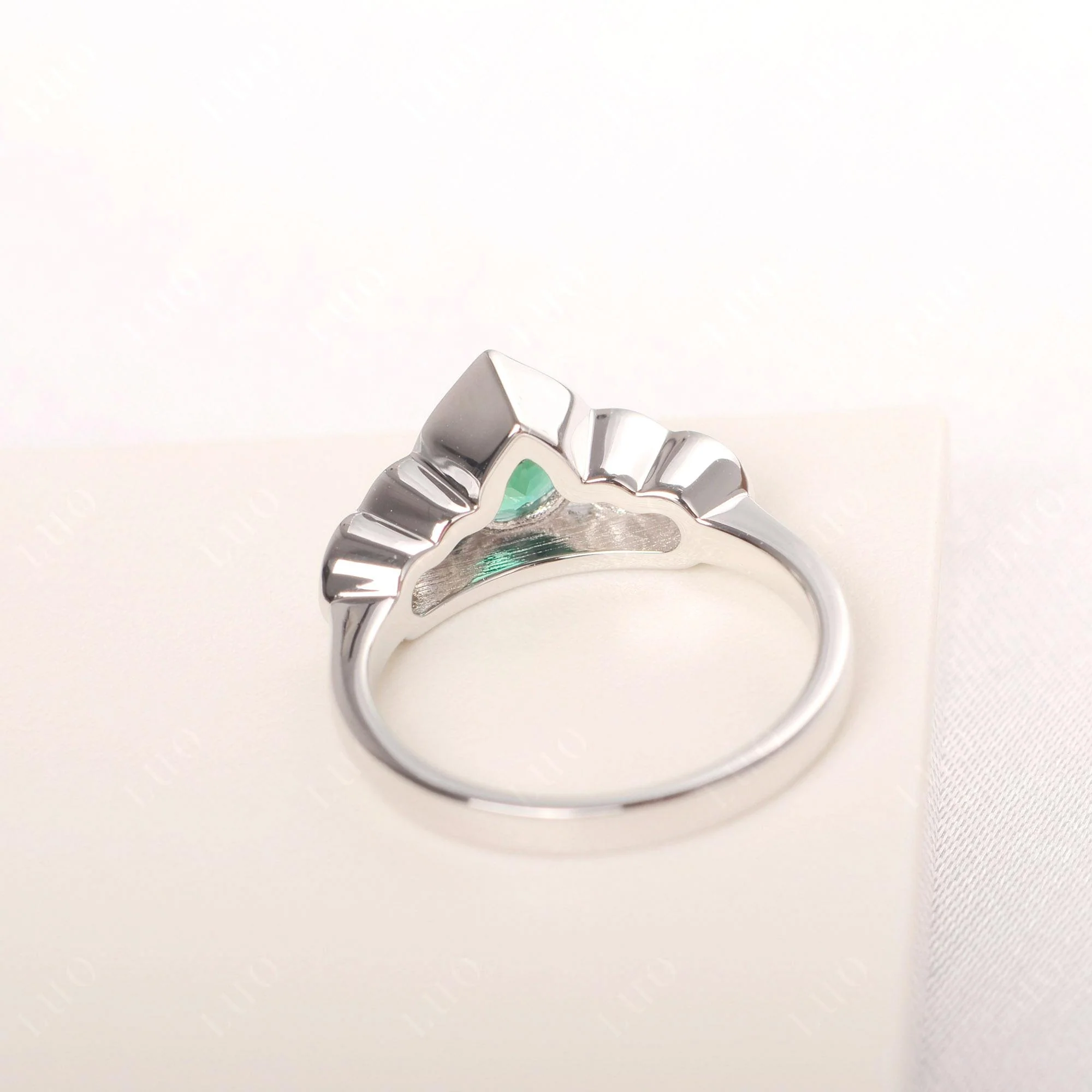 Emerald Five Stone Engagement Ring - Image 3