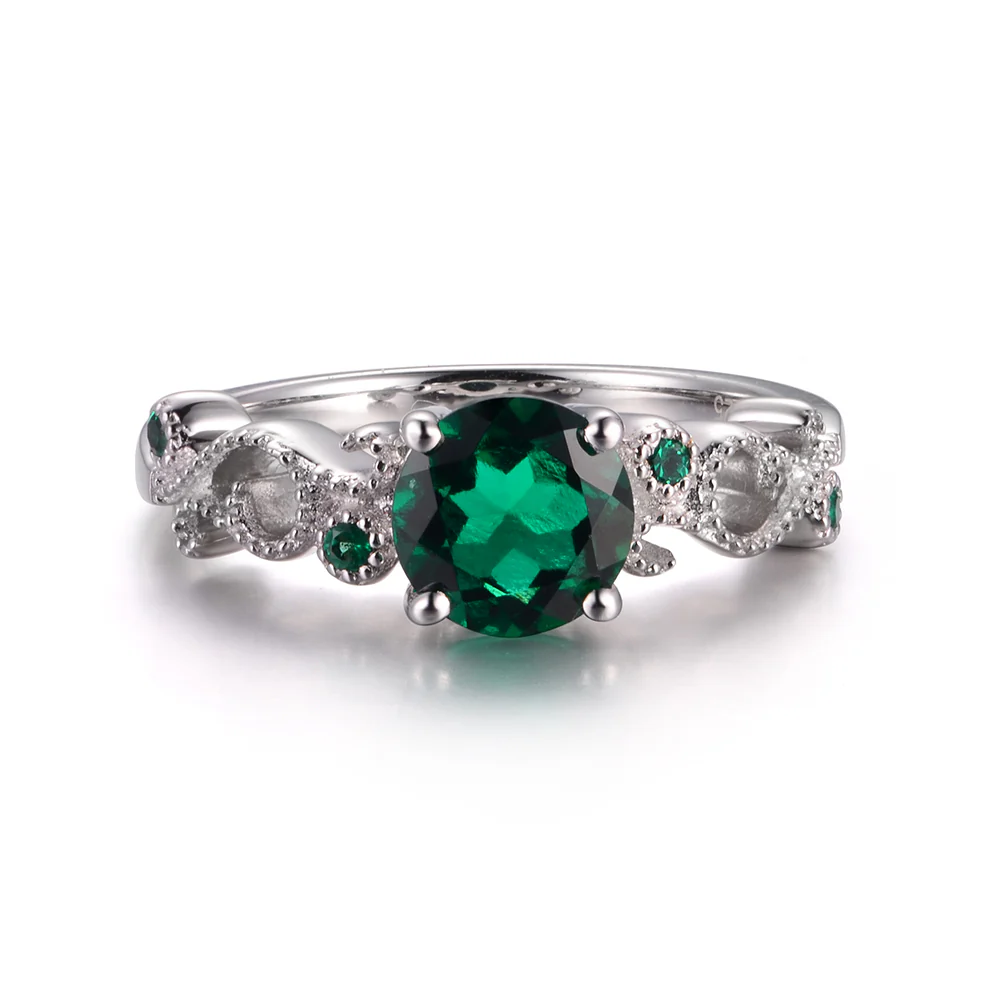 Emerald Art Deco Engagement Ring