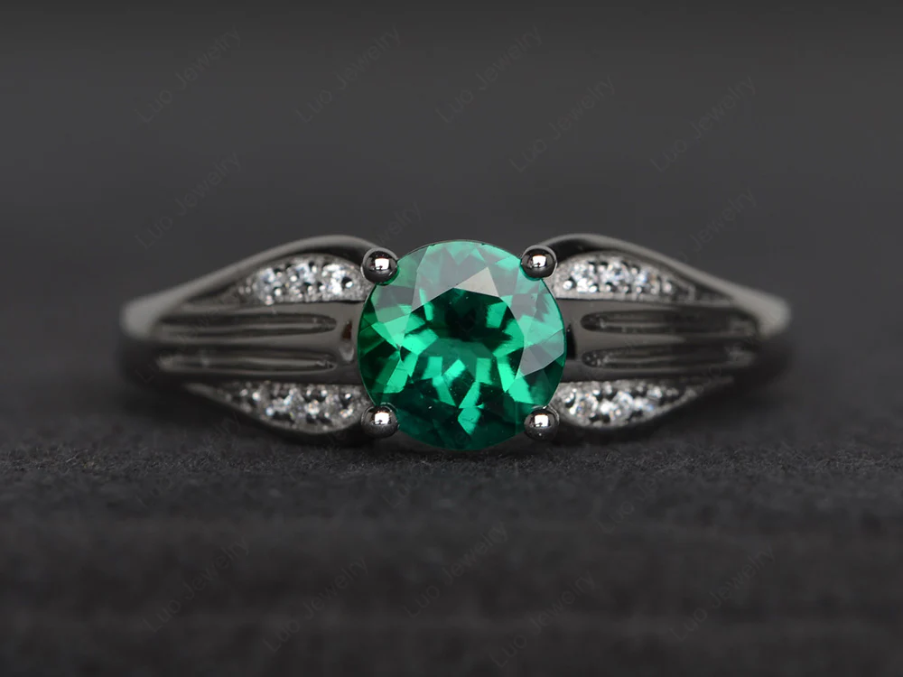 Emerald Antique Engagement Ring
