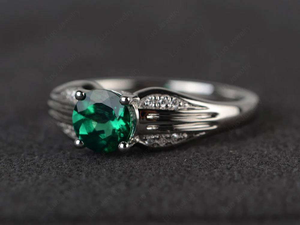Emerald Antique Engagement Ring - Image 2