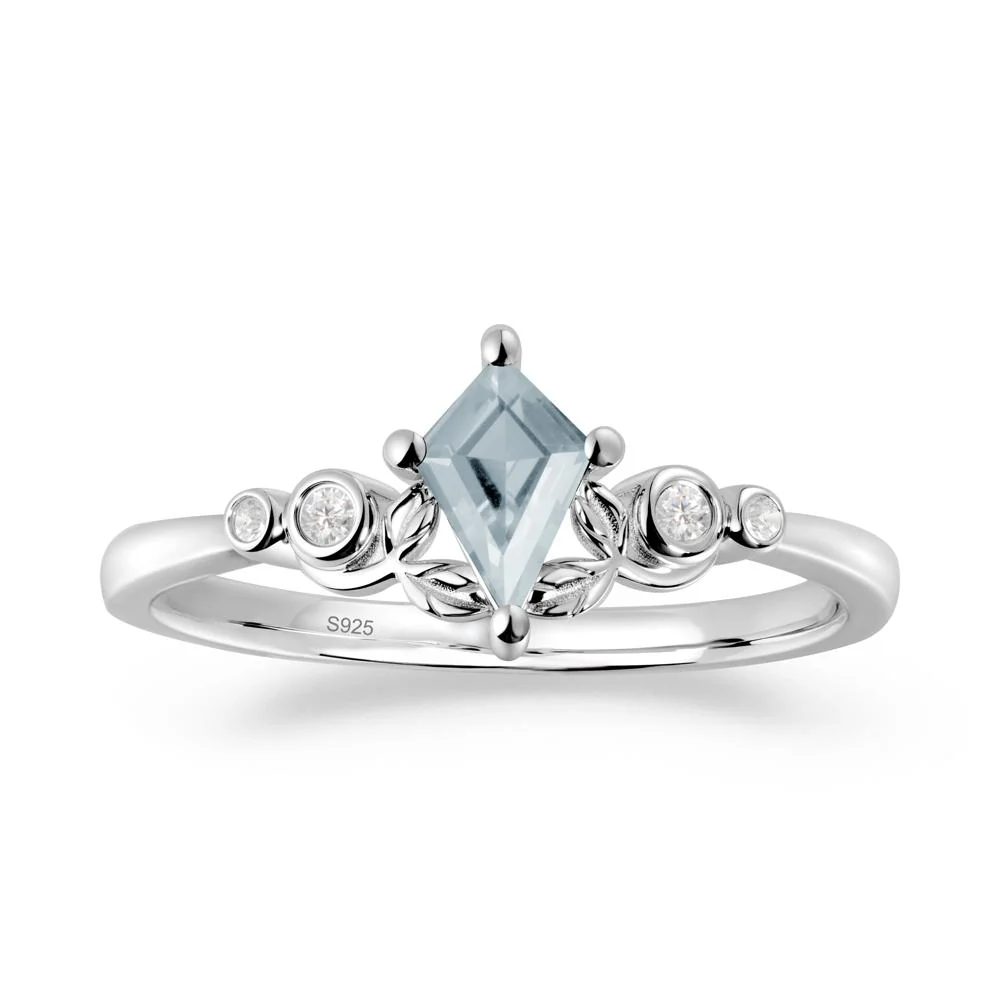 Vintage Leaf Aquamarine Ring for Women - Image 6