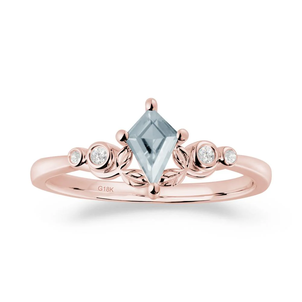 Vintage Leaf Aquamarine Ring for Women - Image 8