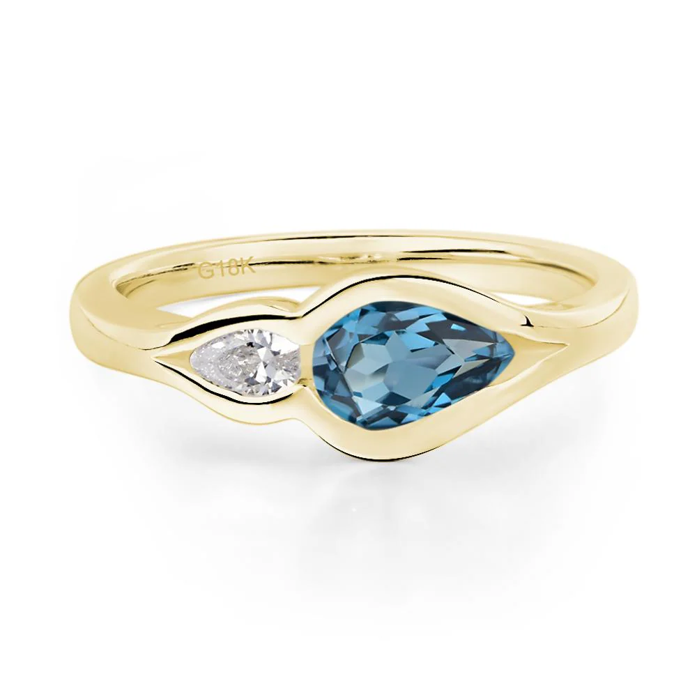 London Blue Topaz Two Stone Wedding Ring - Image 8