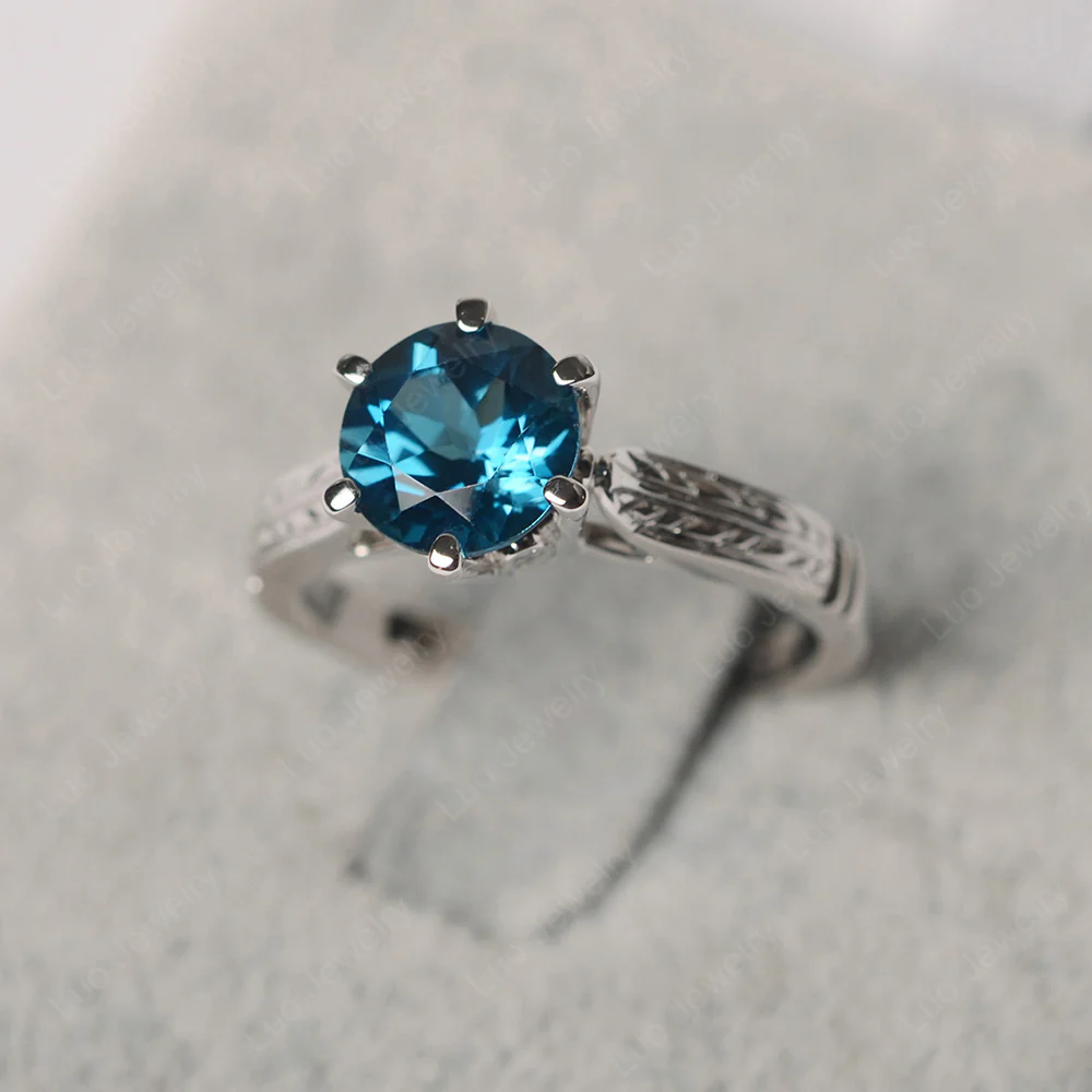London Blue Topaz Wheat Ring