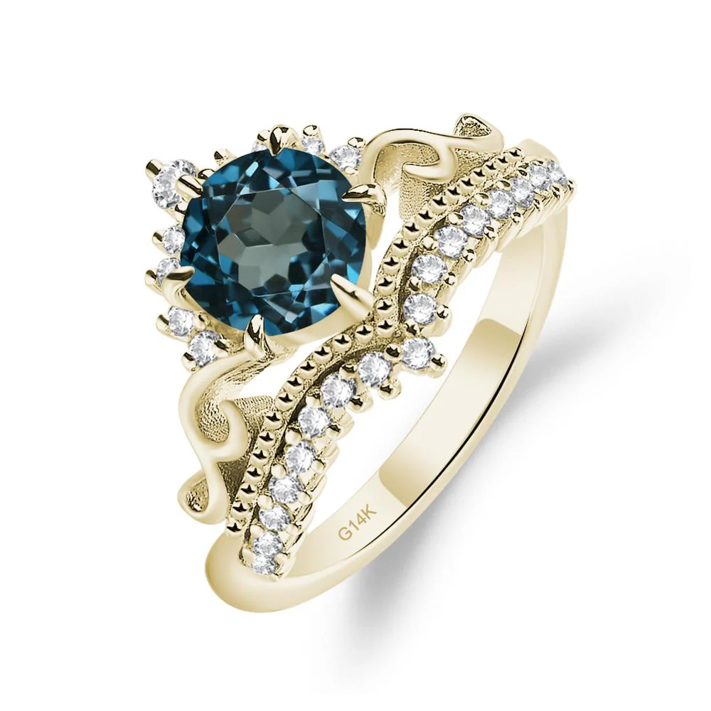 Vintage London Blue Topaz Cocktail Ring