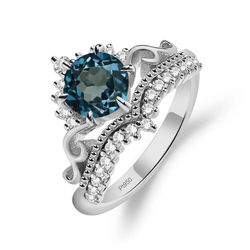 Vintage London Blue Topaz Cocktail Ring - Image 6