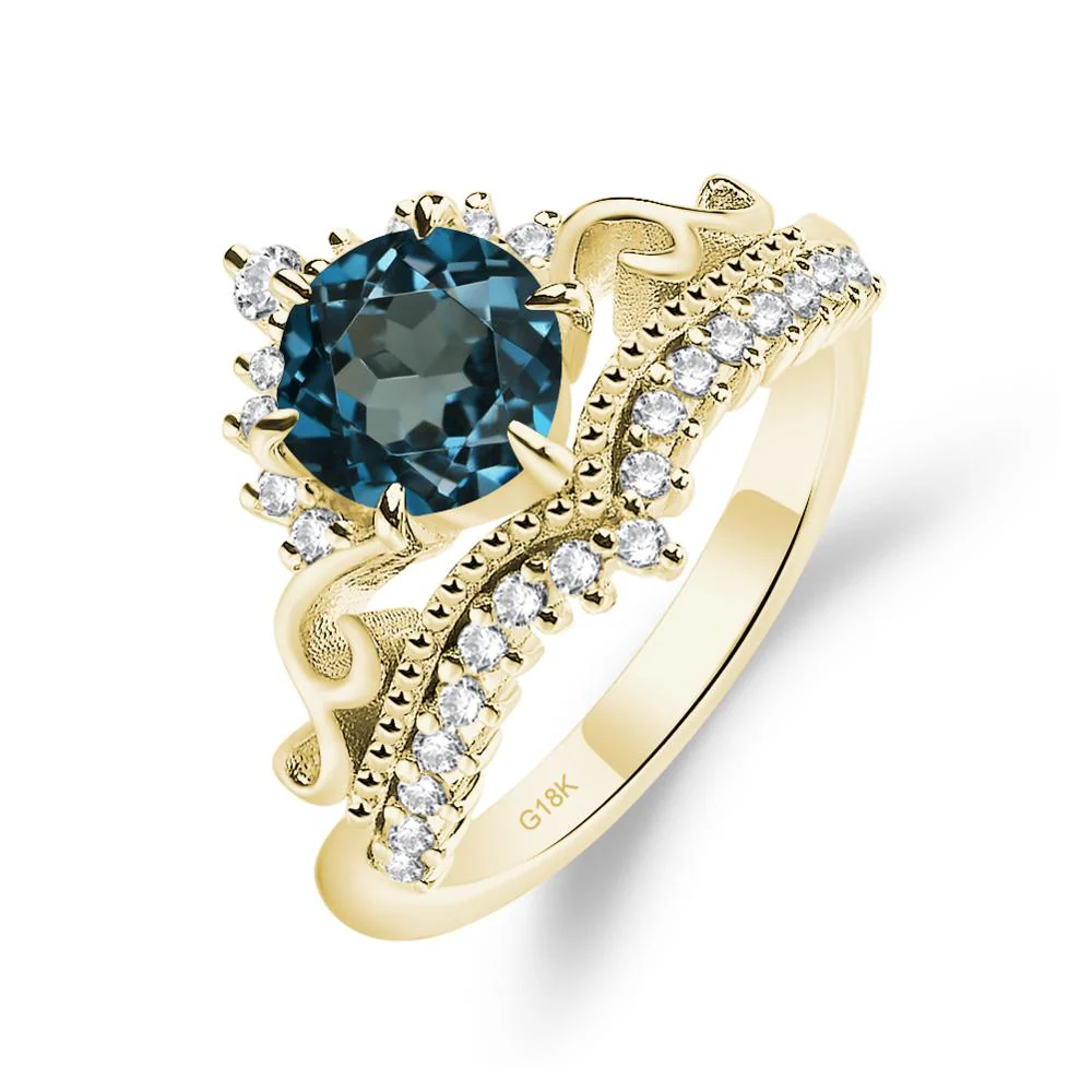 Vintage London Blue Topaz Cocktail Ring - Image 8
