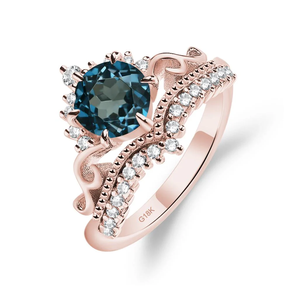 Vintage London Blue Topaz Cocktail Ring - Image 9