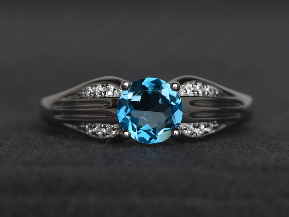 London Blue Topaz Cobra Ring