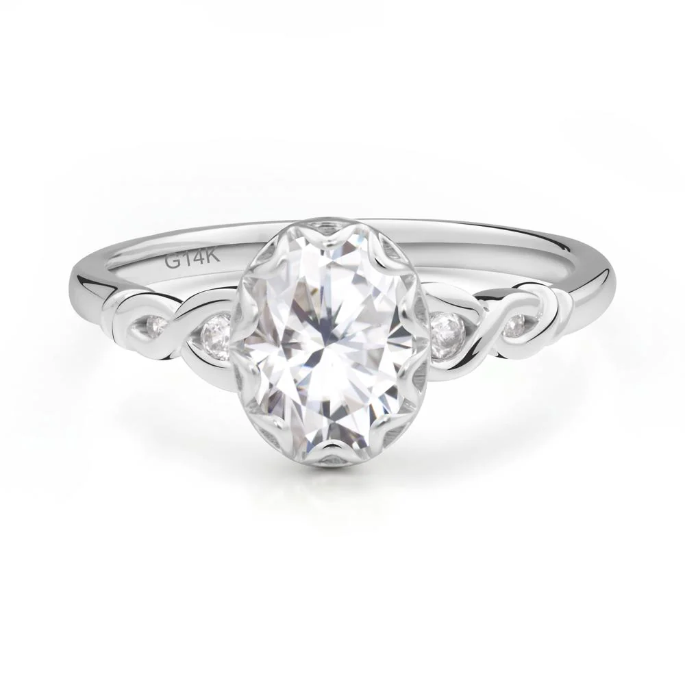 Vintage Moissanite Oval Cut Engagement Ring - Image 3