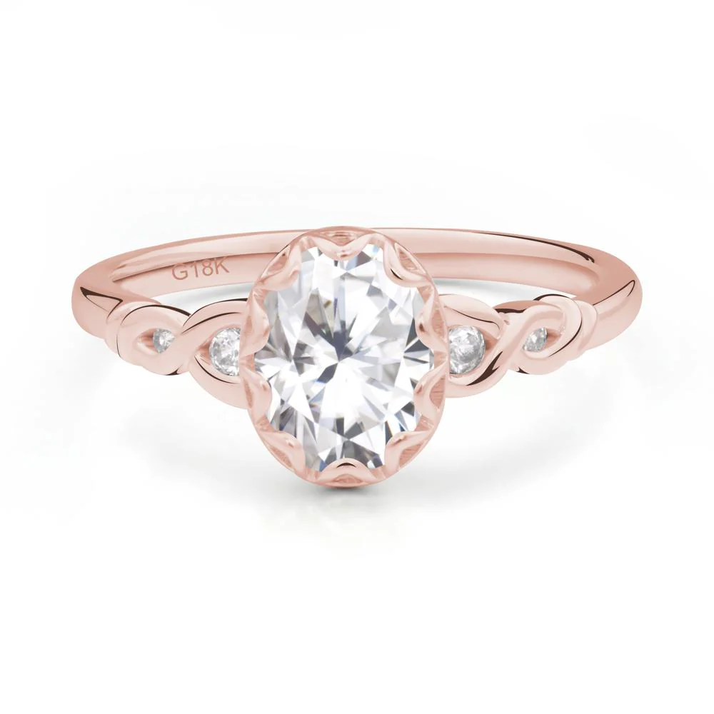 Vintage Moissanite Oval Cut Engagement Ring - Image 4
