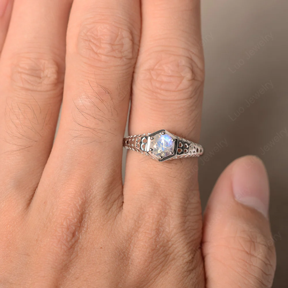 Moonstone Hollow Out Ring - Image 3