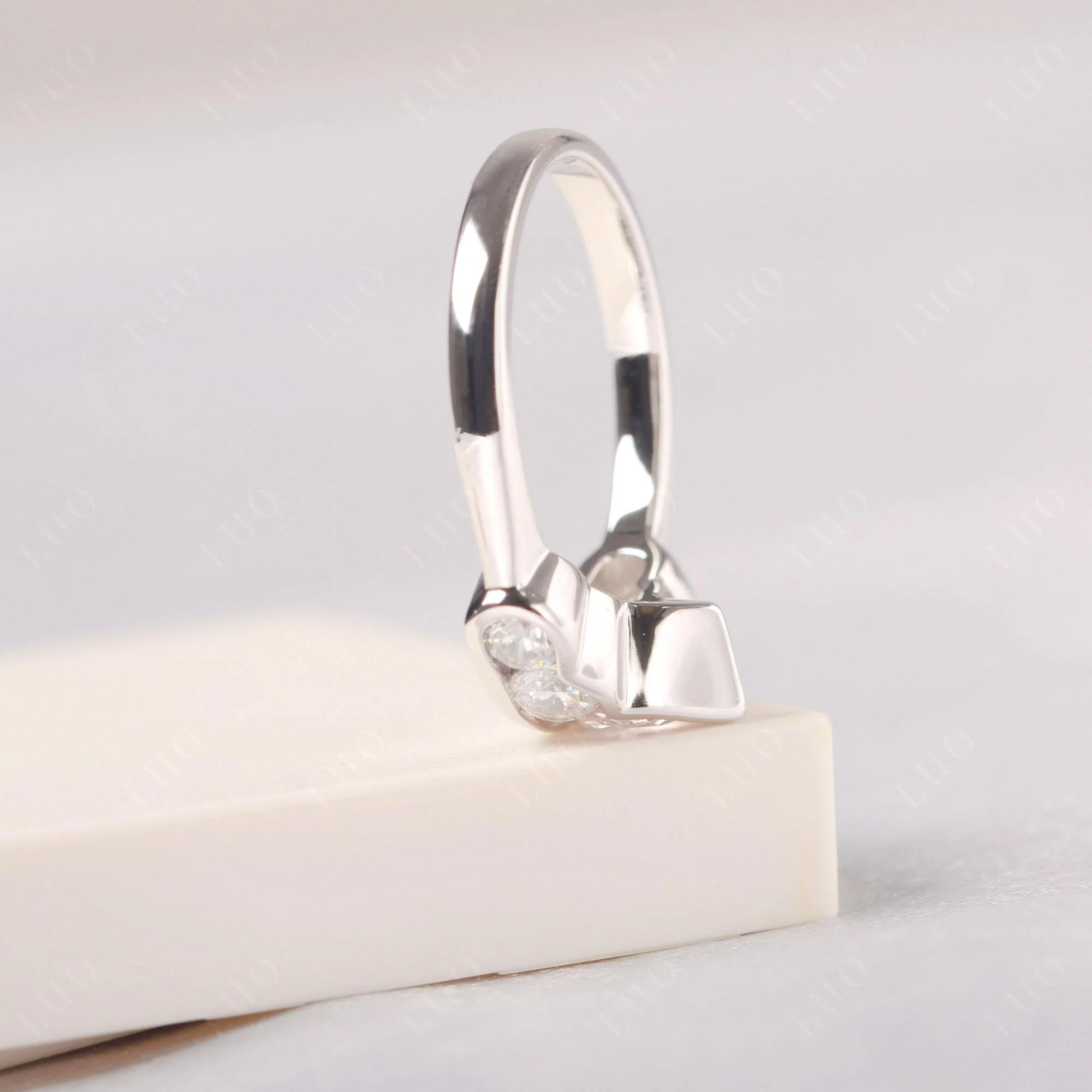 Morganite Five Stone Engagement Ring - Image 4