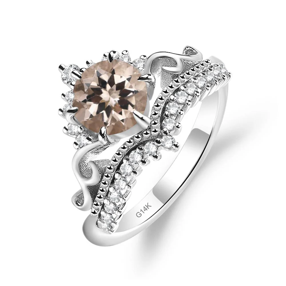 Vintage Morganite Cocktail Ring - Image 3