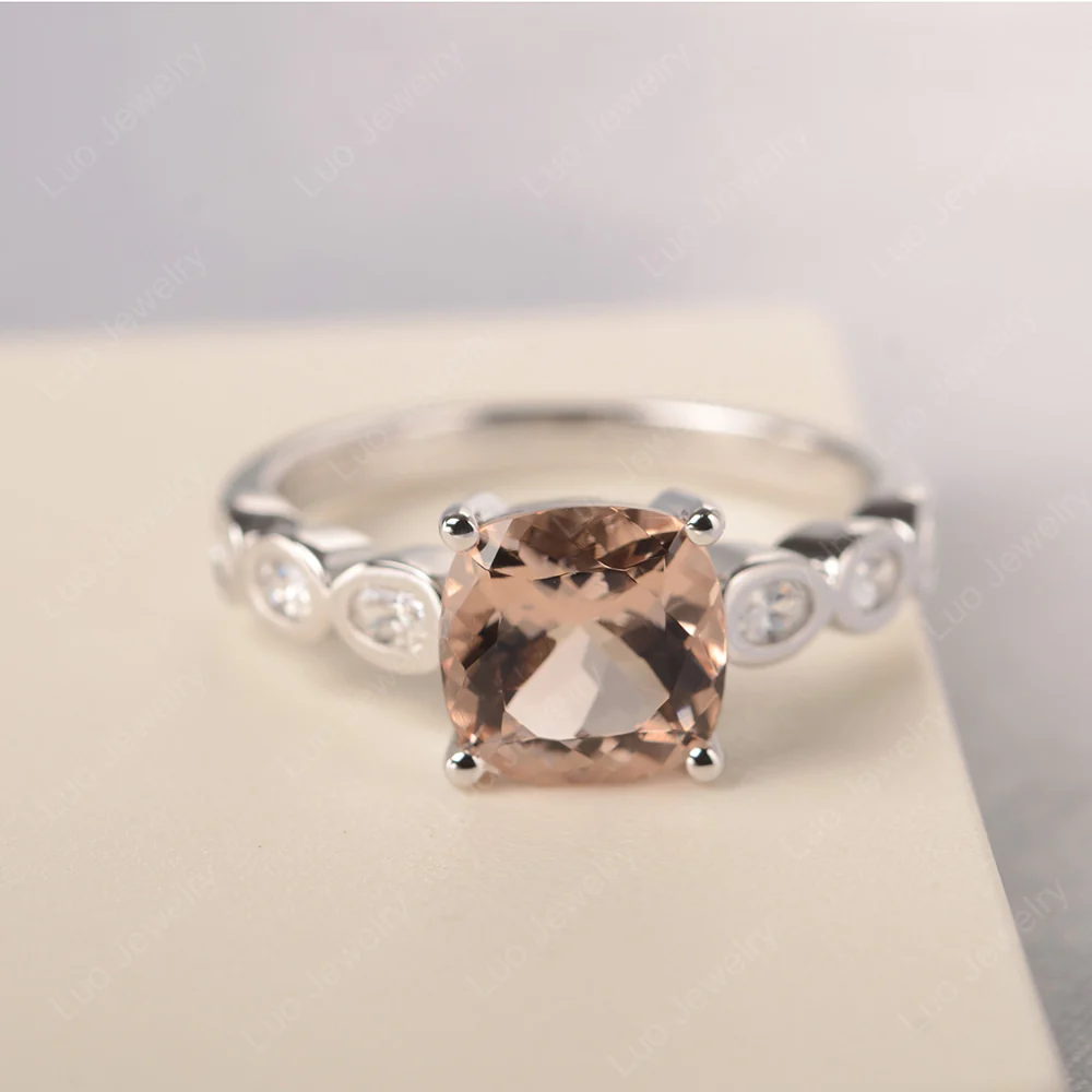 Cushion Cut Morganite Infinity Ring