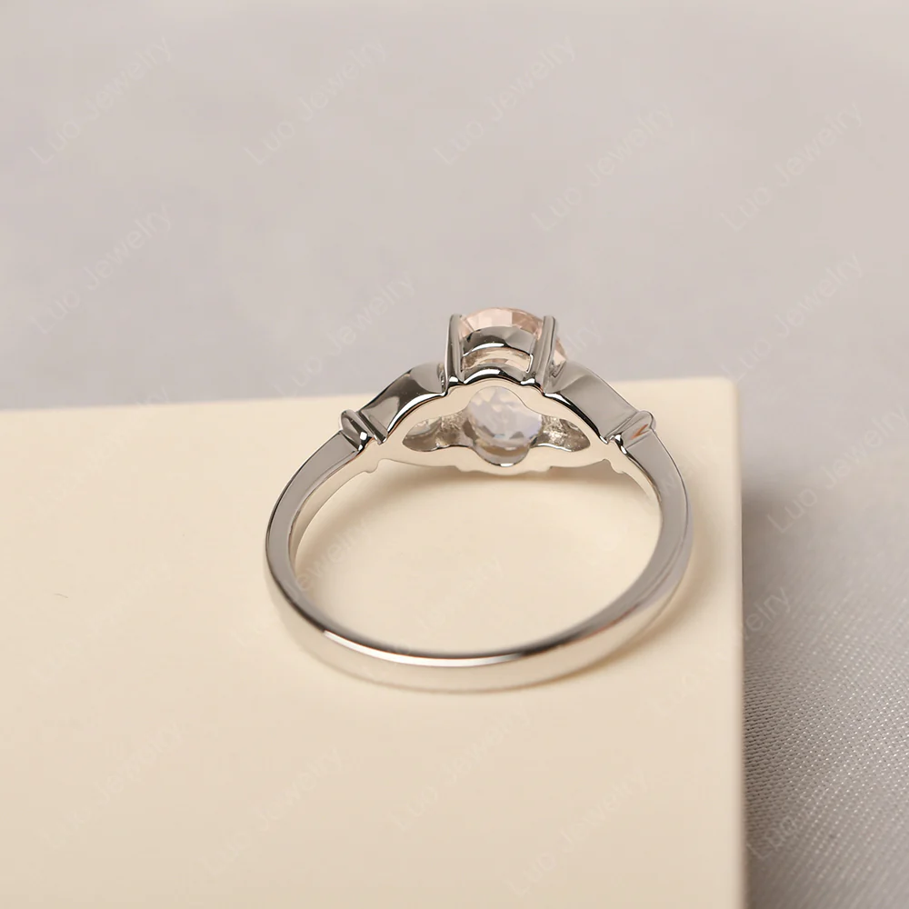 Morganite Engagement Ring with Pear Side Stones - Image 3