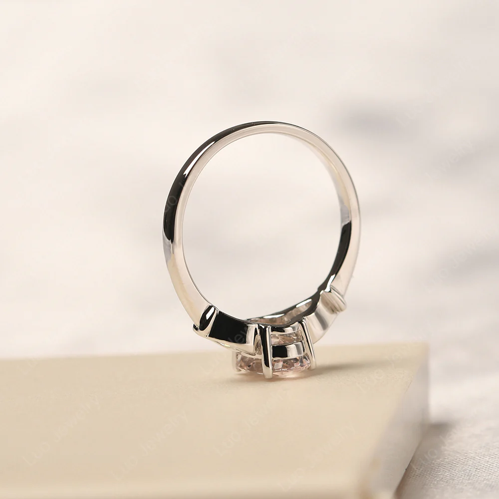 Morganite Engagement Ring with Pear Side Stones - Image 4