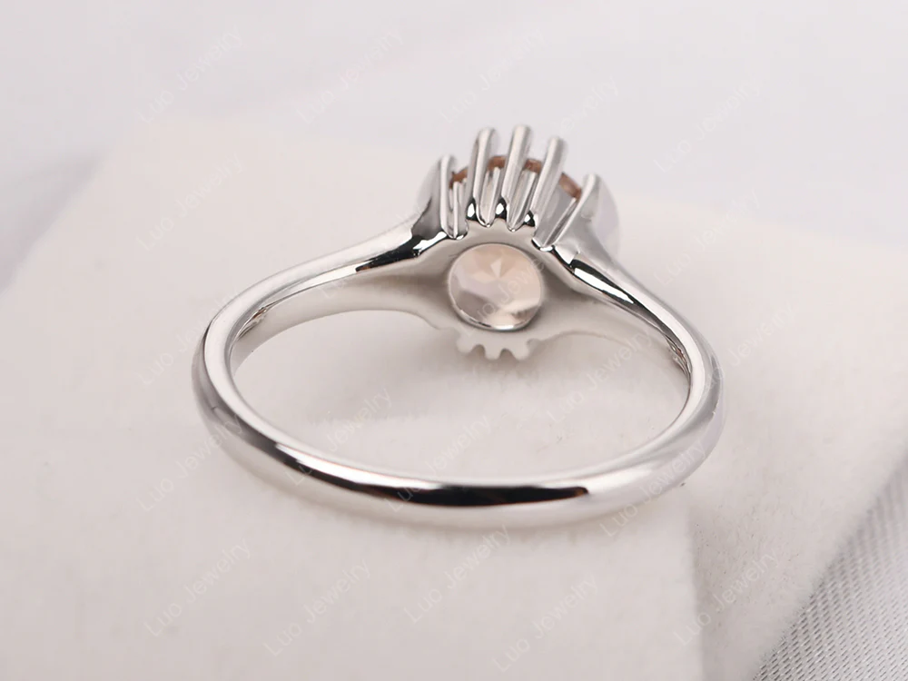 Unique Morganite Solitaire Ring - Image 3