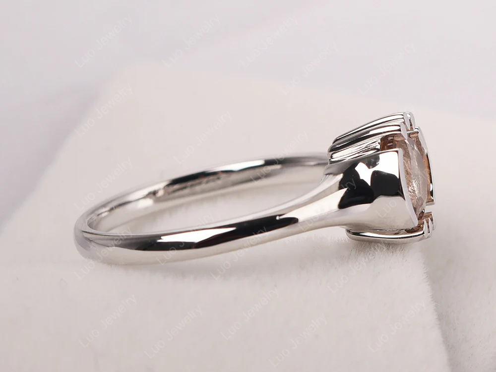 Unique Morganite Solitaire Ring - Image 4
