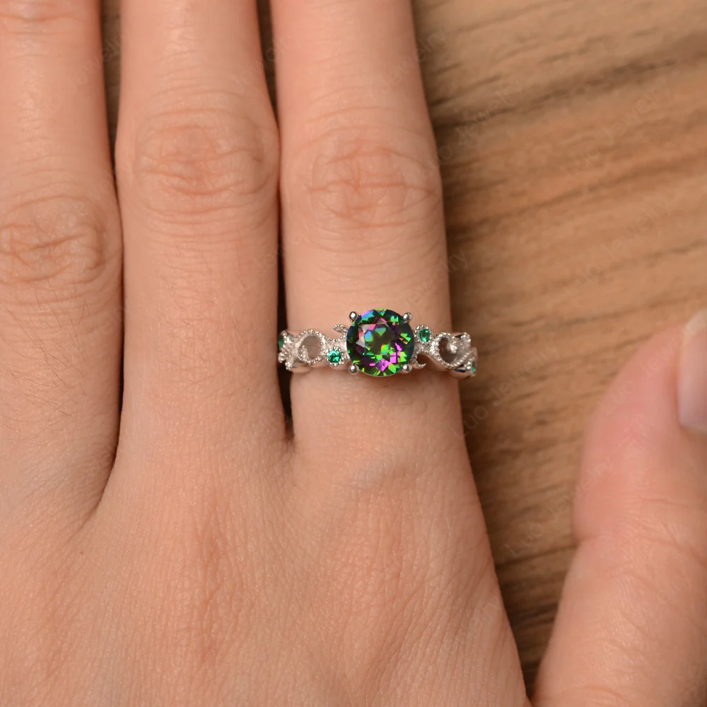 Vintage Mystic Topaz Ring Art Deco - Image 5