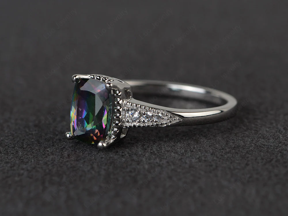 Vintage Style Mystic Topaz Cushion Cut Ring - Image 2