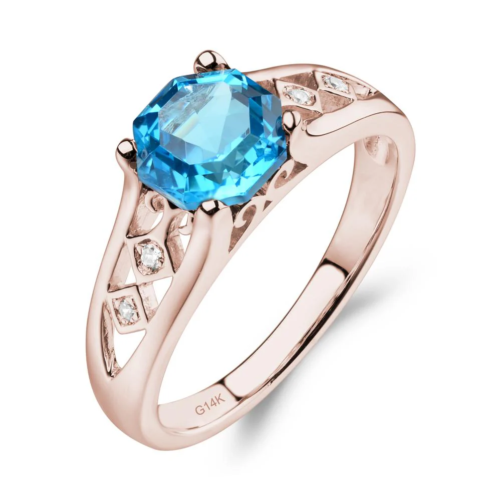 Vintage Swiss Blue Topaz Ring