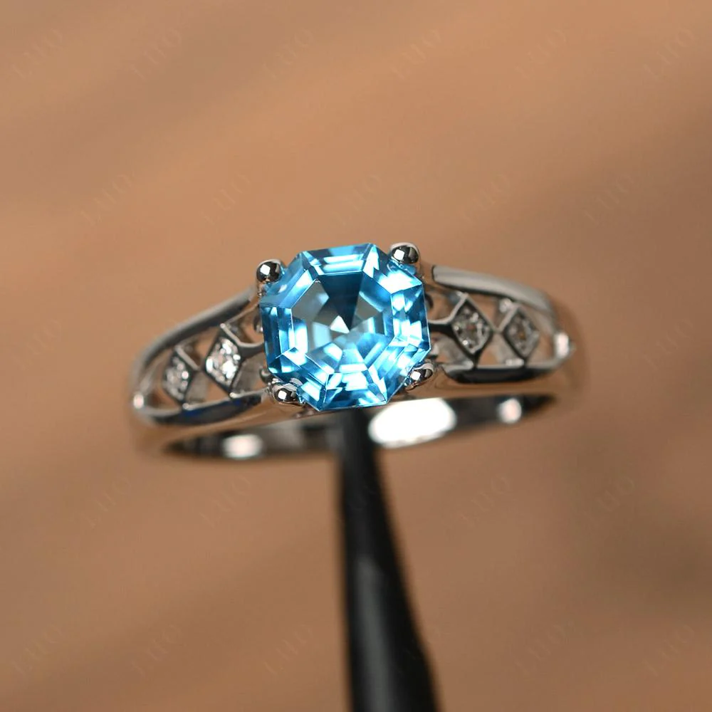 Vintage Swiss Blue Topaz Ring - Image 10