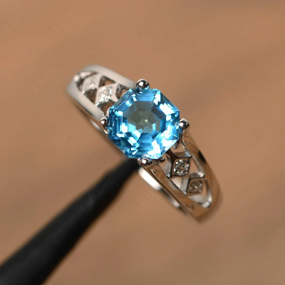 Vintage Swiss Blue Topaz Ring - Image 11