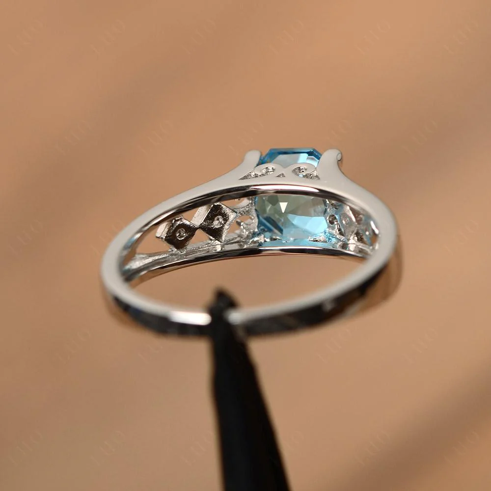 Vintage Swiss Blue Topaz Ring - Image 12