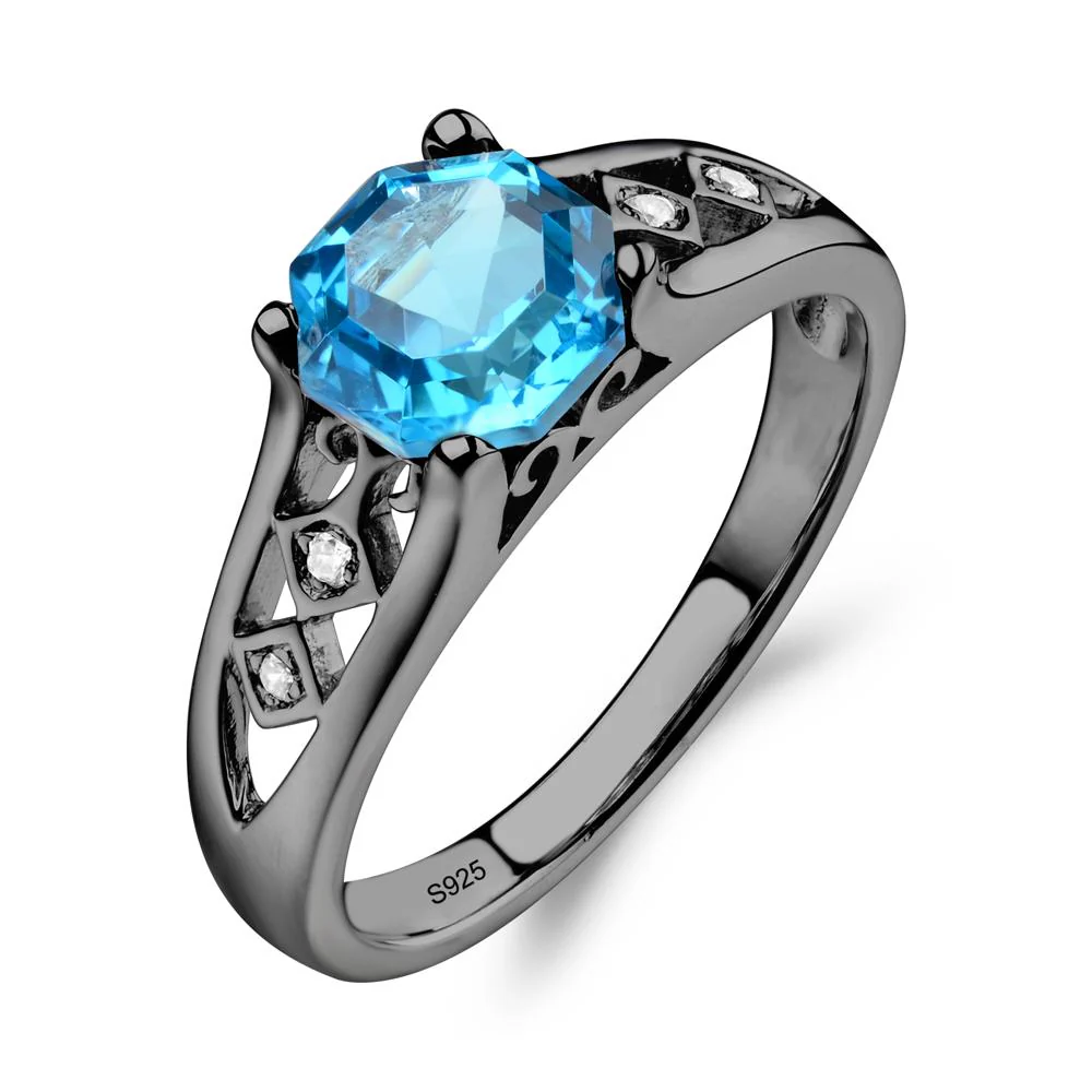 Vintage Swiss Blue Topaz Ring - Image 3