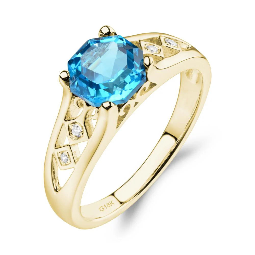 Vintage Swiss Blue Topaz Ring - Image 8