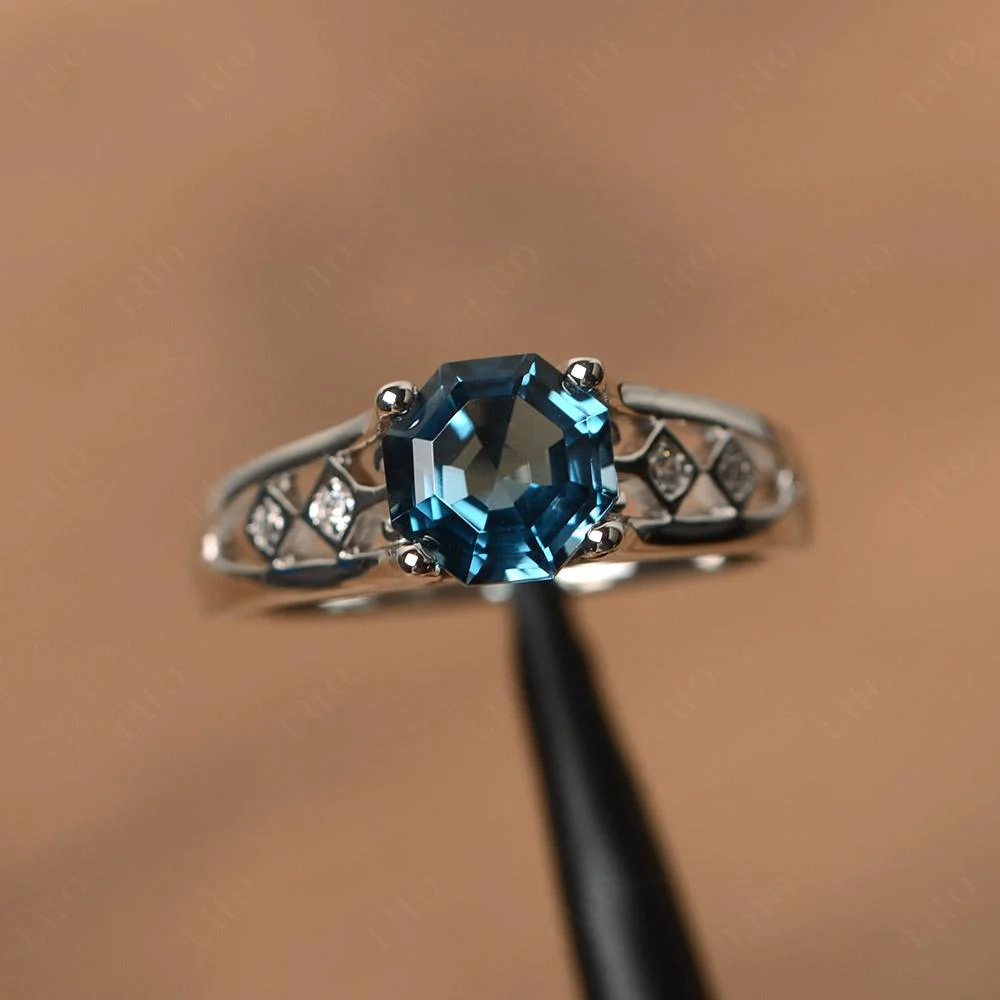 Vintage London Blue Topaz Ring - Image 10