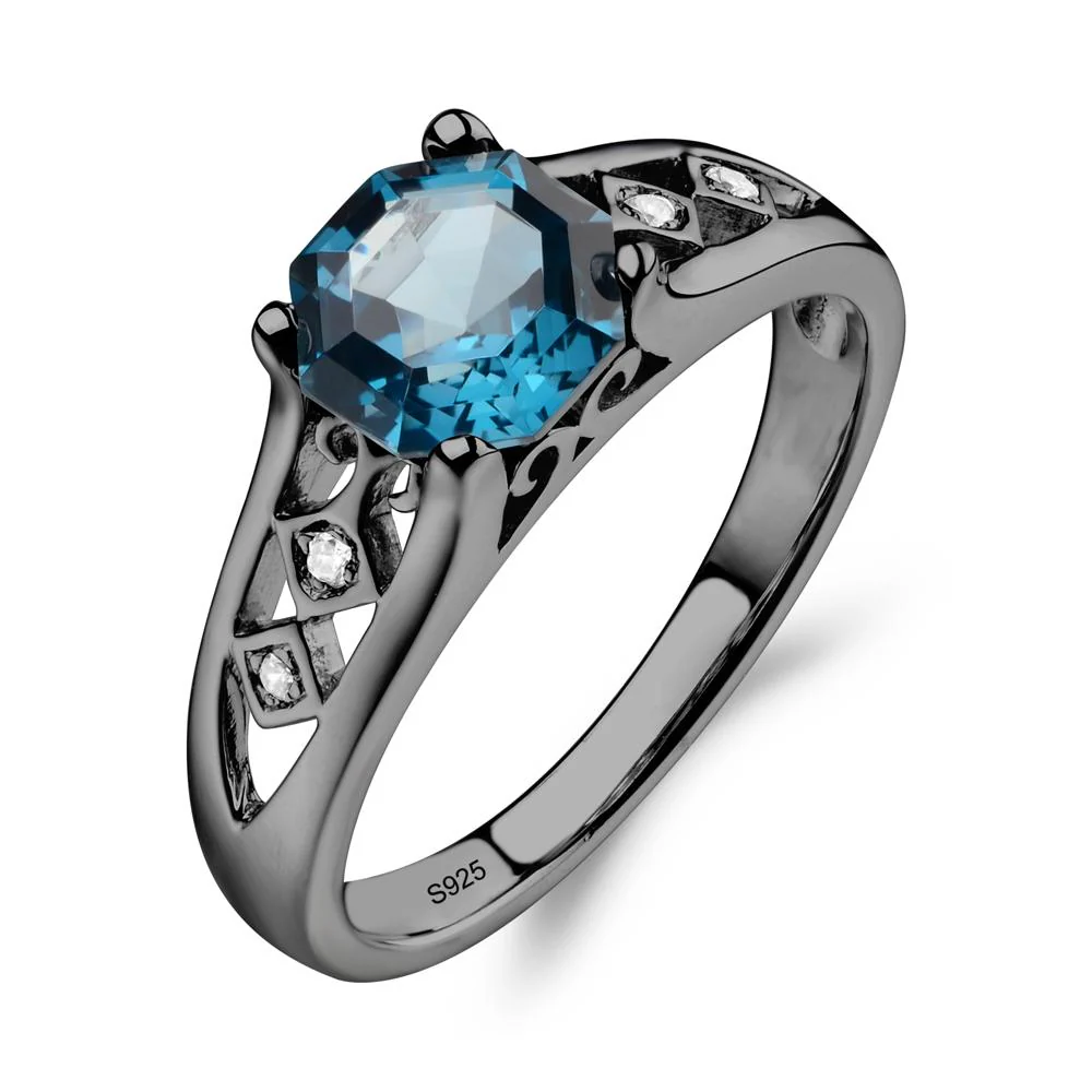 Vintage London Blue Topaz Ring - Image 3