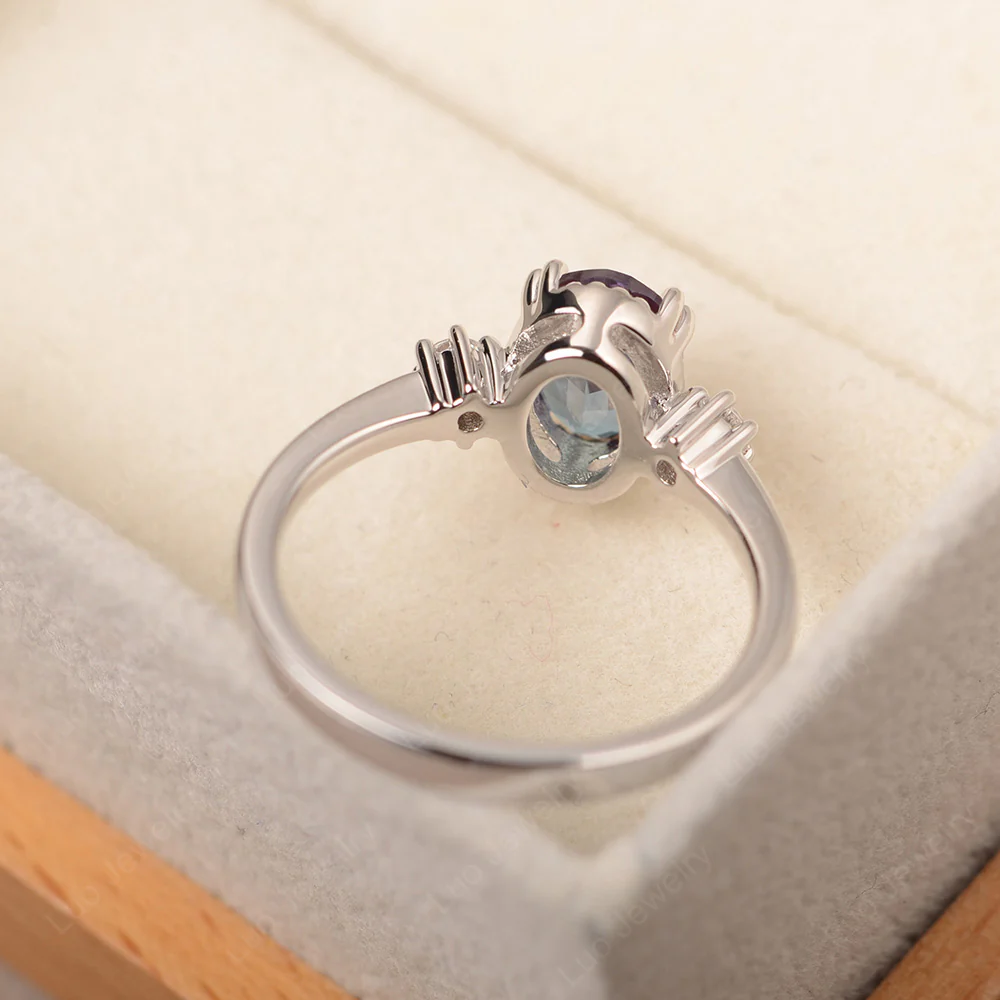 Oval Alexandrite Double Prong Ring - Image 3