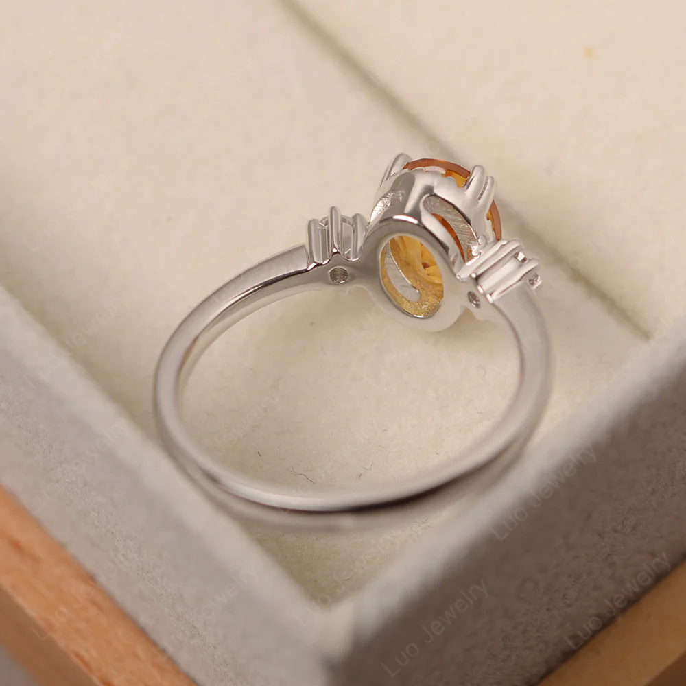 Citrine Double Prong Oval Engagement Ring - Image 3