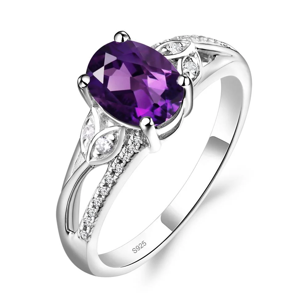 Oval Cut Amethyst Ring