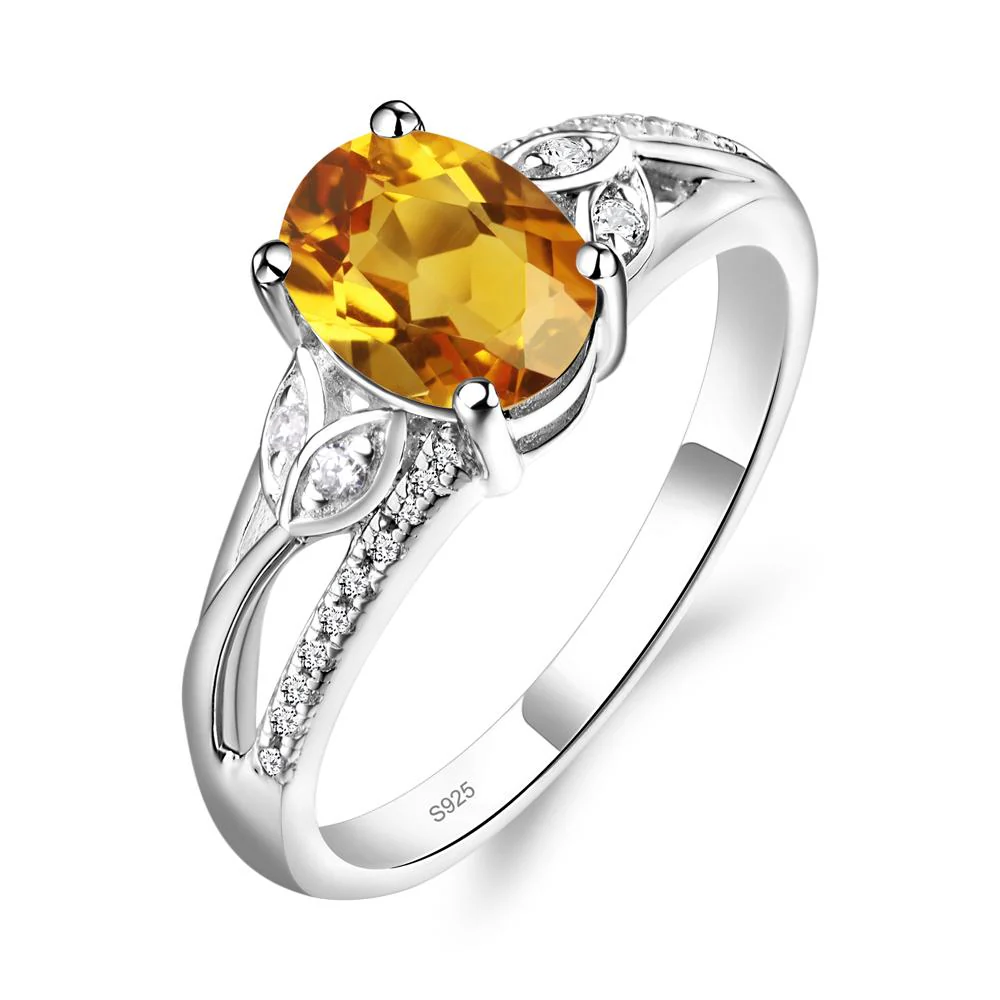 Oval Cut Citrine Ring