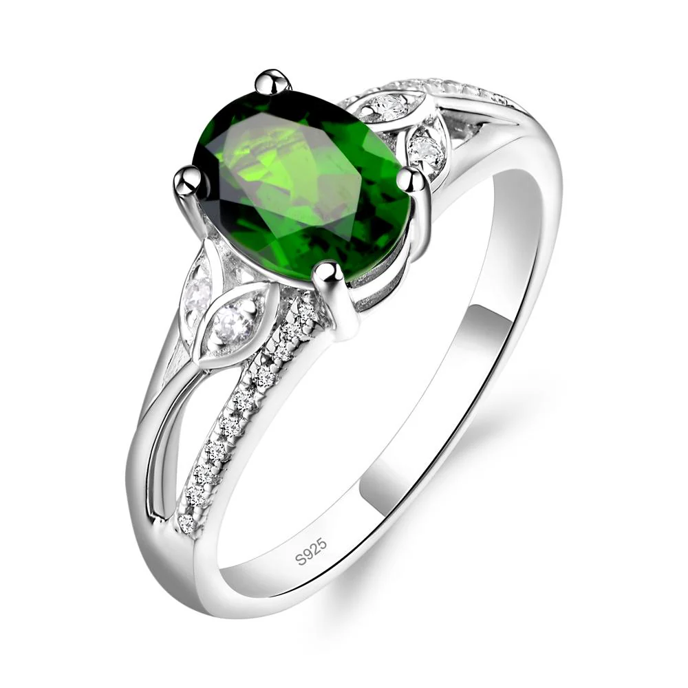 Oval Cut Diopside Ring