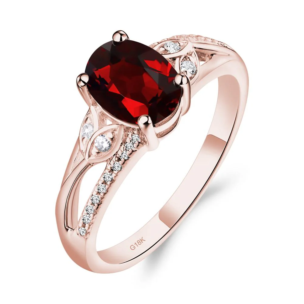 Oval Cut Garnet Ring - Image 8