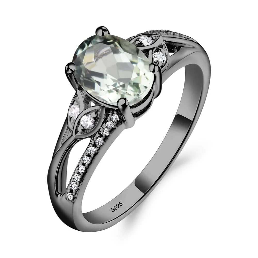 Oval Cut Green Amethyst Ring - Image 2