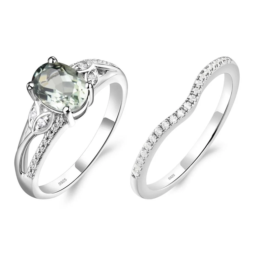 Oval Cut Green Amethyst Ring - Image 27