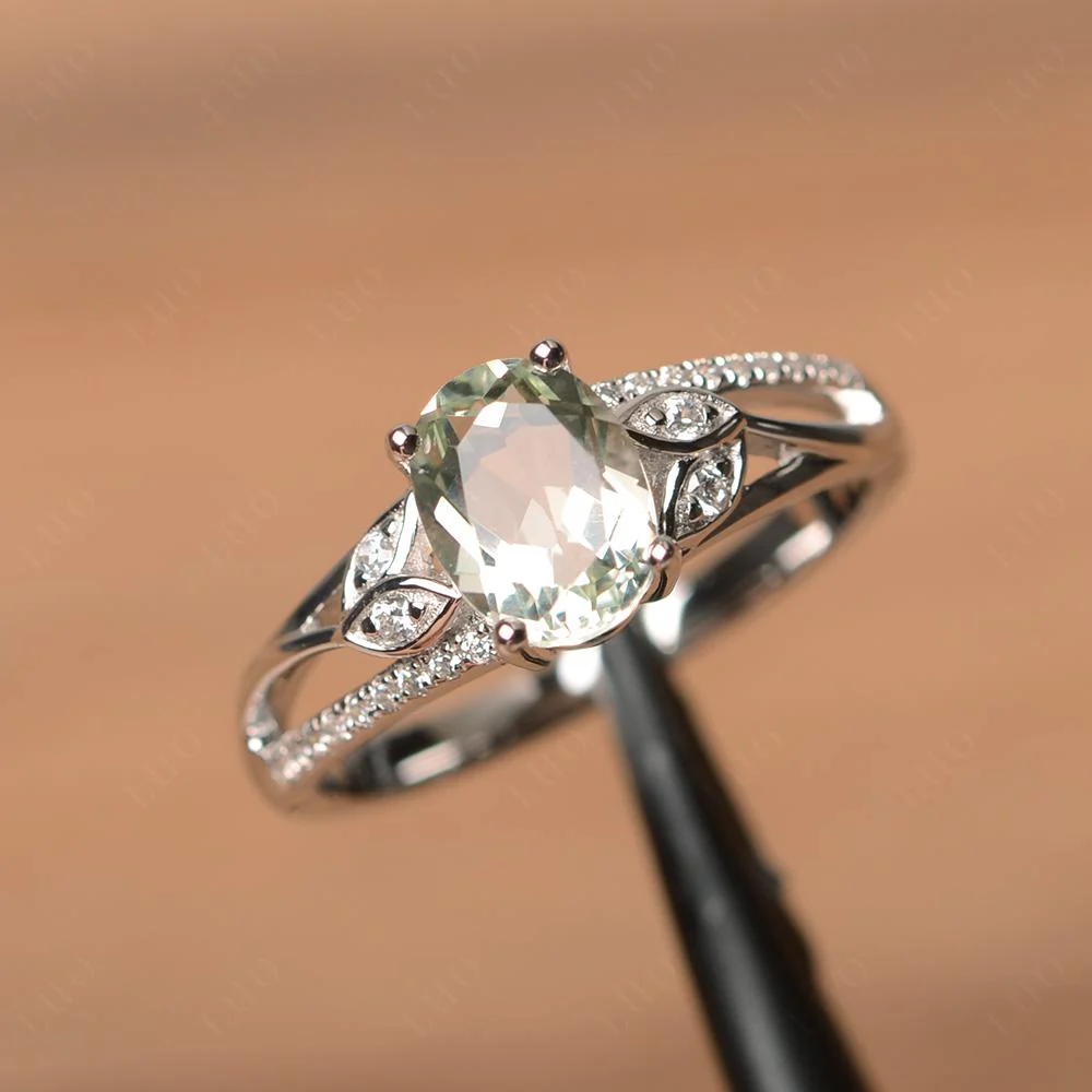 Oval Cut Green Amethyst Ring - Image 29
